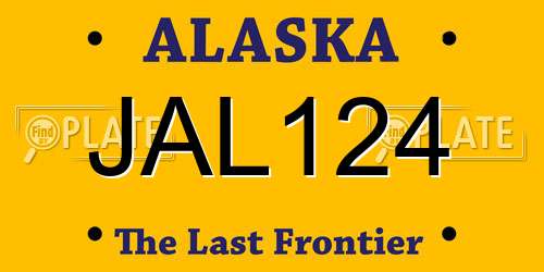 JAL124 Alaska License Plate