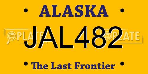 JAL482 Alaska License Plate