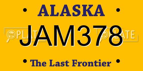 JAM378 Alaska License Plate