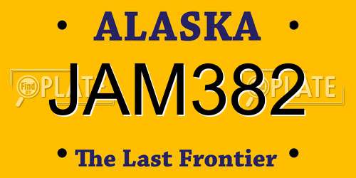 JAM382 Alaska License Plate