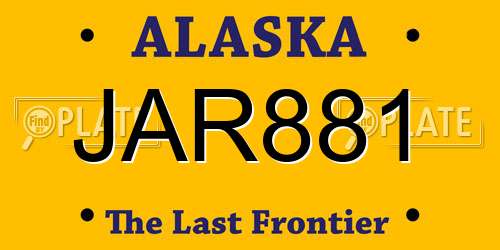 JAR881 Alaska License Plate