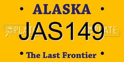 JAS149 Alaska License Plate