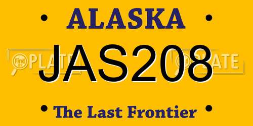 JAS208 Alaska License Plate