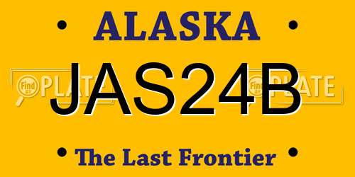 JAS24B Alaska License Plate