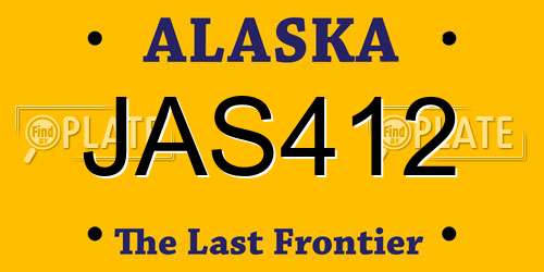 JAS412 Alaska License Plate
