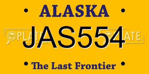 JAS554 Alaska License Plate