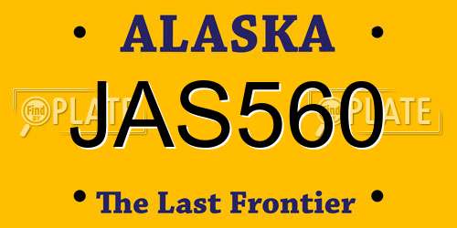 JAS560 Alaska License Plate