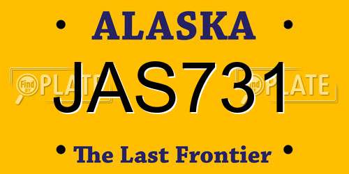 JAS731 Alaska License Plate