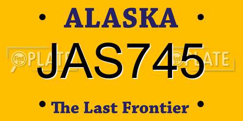 JAS745 Alaska License Plate