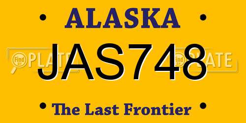 JAS748 Alaska License Plate