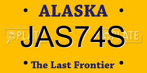 JAS74S Alaska License Plate