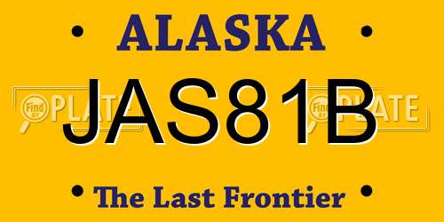 JAS81B Alaska License Plate