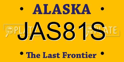 JAS81S Alaska License Plate