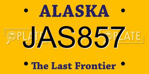 JAS857 Alaska License Plate