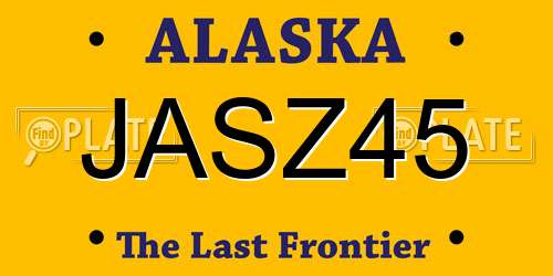JASZ45 Alaska License Plate