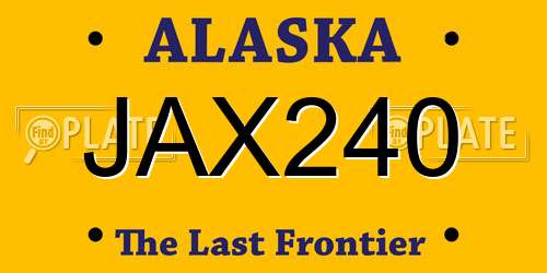 JAX240 Alaska License Plate