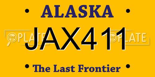JAX411 Alaska License Plate