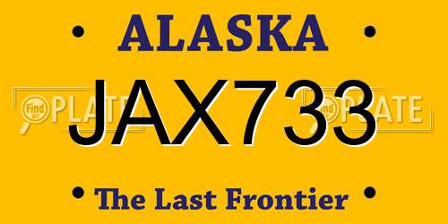 JAX733 Alaska License Plate