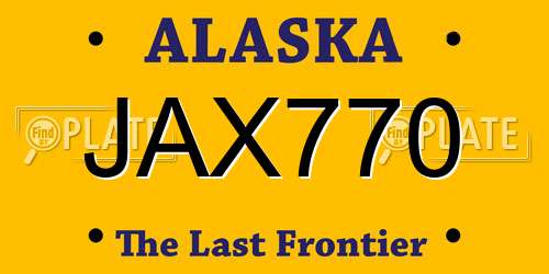 JAX770 Alaska License Plate