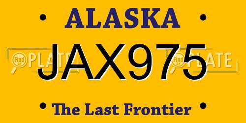 JAX975 Alaska License Plate
