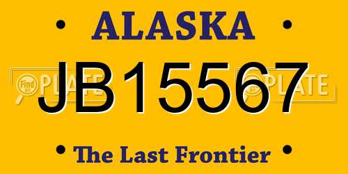 JB15567 Alaska License Plate