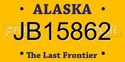 JB15862 Alaska License Plate