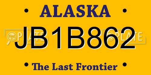 JB1B862 Alaska License Plate