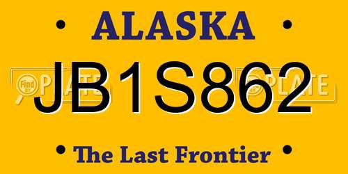 JB1S862 Alaska License Plate
