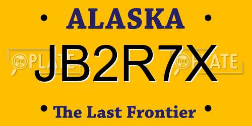 JB2R7X Alaska License Plate