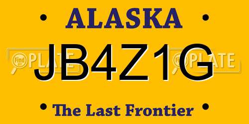 JB4Z1G Alaska License Plate