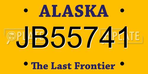 JB55741 Alaska License Plate