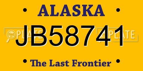 JB58741 Alaska License Plate