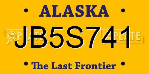 JB5S741 Alaska License Plate