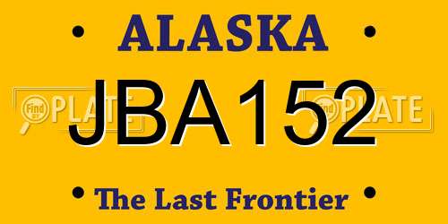 JBA152 Alaska License Plate