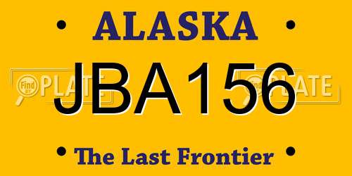 JBA156 Alaska License Plate