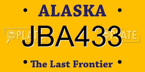 JBA433 Alaska License Plate
