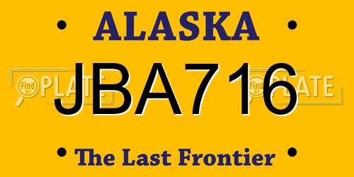 JBA716 Alaska License Plate