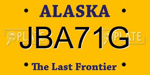 JBA71G Alaska License Plate
