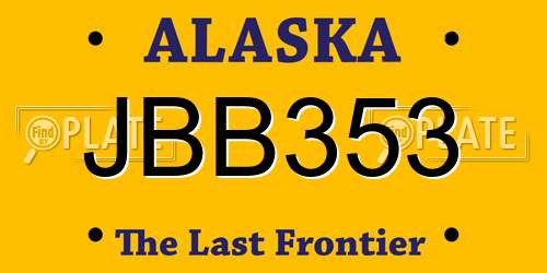 JBB353 Alaska License Plate
