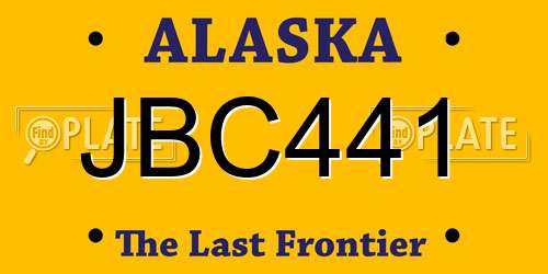 JBC441 Alaska License Plate