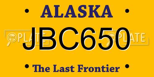 JBC650 Alaska License Plate