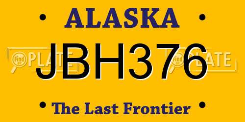 JBH376 Alaska License Plate