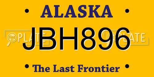 JBH896 Alaska License Plate