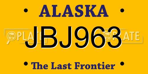 JBJ963 Alaska License Plate