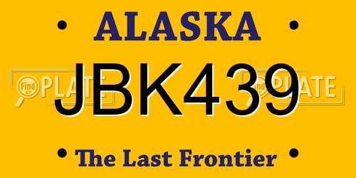JBK439 Alaska License Plate