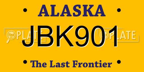 JBK901 Alaska License Plate