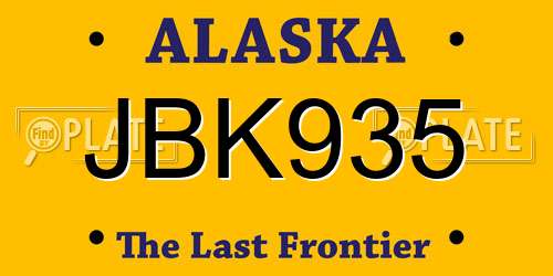 JBK935 Alaska License Plate
