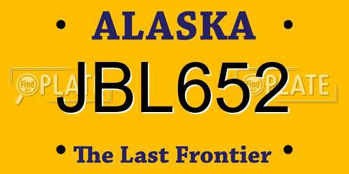 JBL652 Alaska License Plate