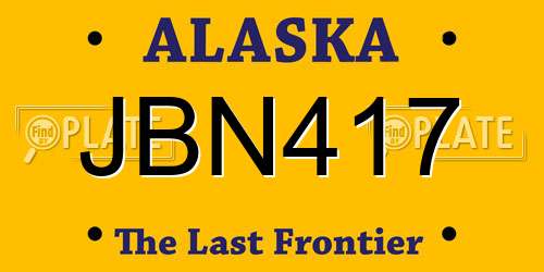 JBN417 Alaska License Plate