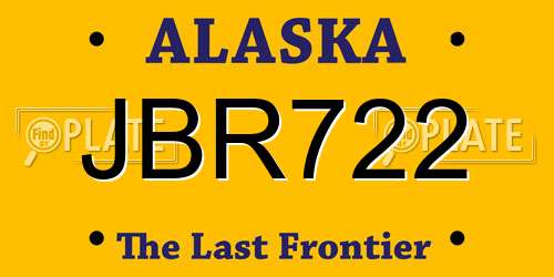 JBR722 Alaska License Plate